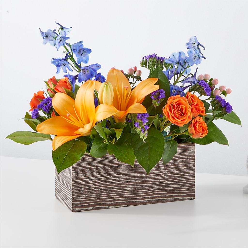 Radiant Citrus Box Bouquet – Lolas Blooms, Somerset NJ