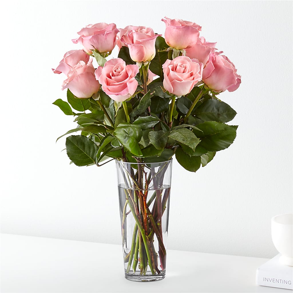 Long Stem Pink Rose Bouquet – Lolas Blooms, Somerset NJ