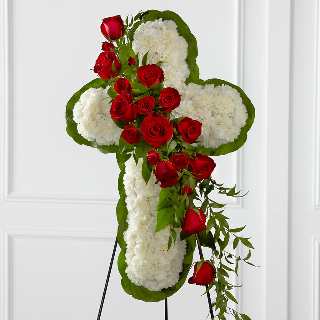 Floral Cross Easel – Lolas Blooms, Somerset NJ