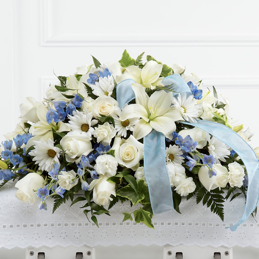 Tender Treasure Casket Spray – Lolas Blooms, Somerset NJ