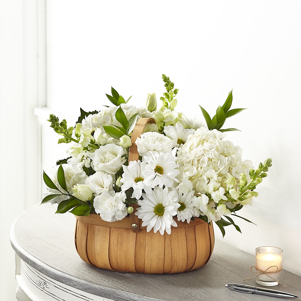 Pure Ivory Basket – Lolas Blooms, Somerset NJ
