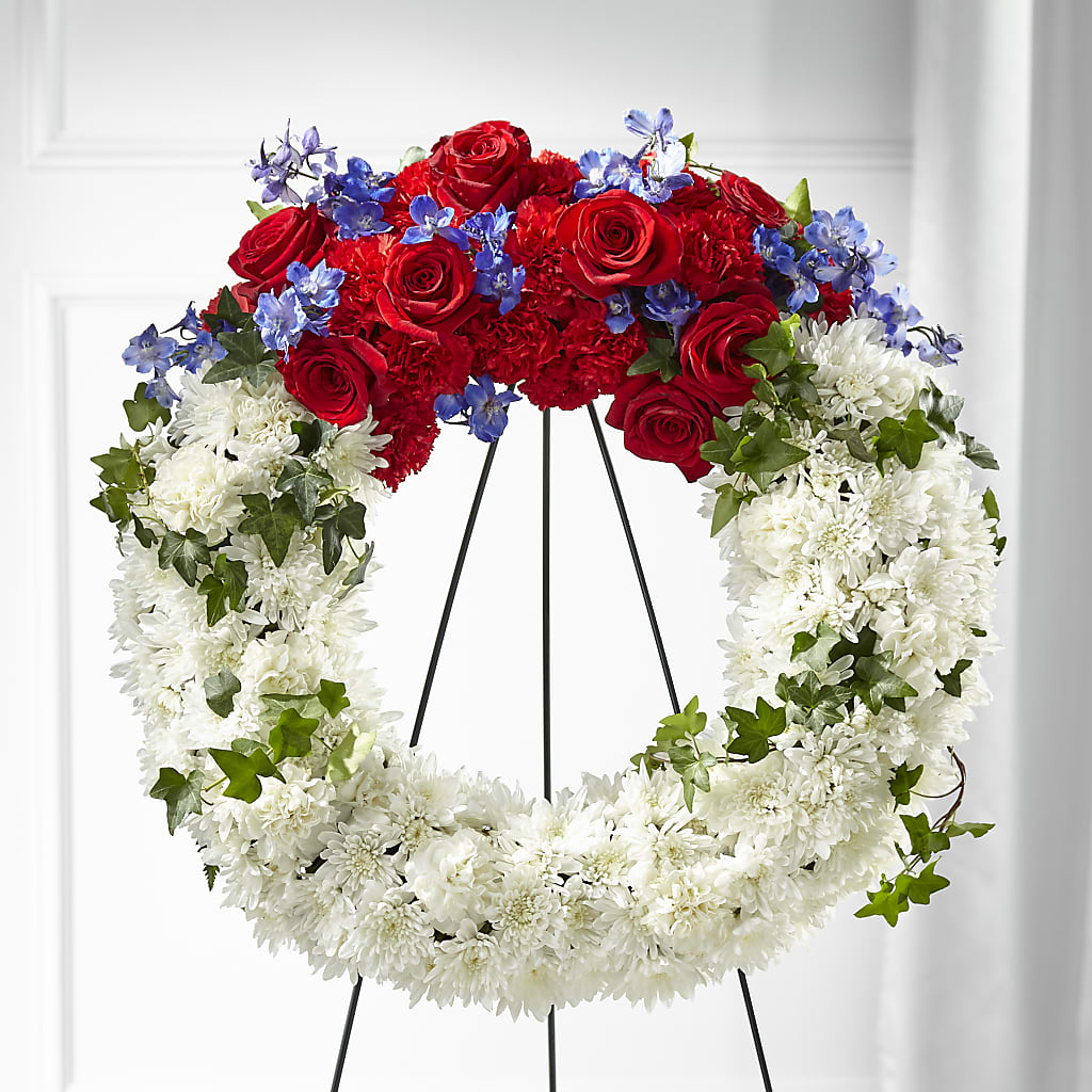 Patriotic Passion Wreath – Lolas Blooms, Somerset NJ