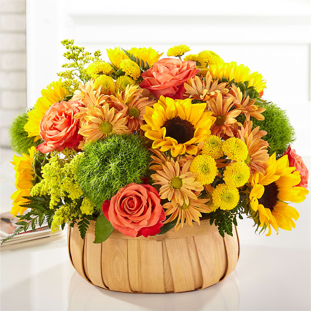 Harvest Sunflower Basket – Lolas Blooms, Somerset NJ