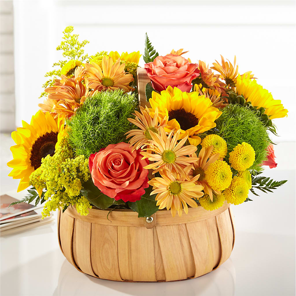 Harvest Sunflower Basket – Lolas Blooms, Somerset NJ