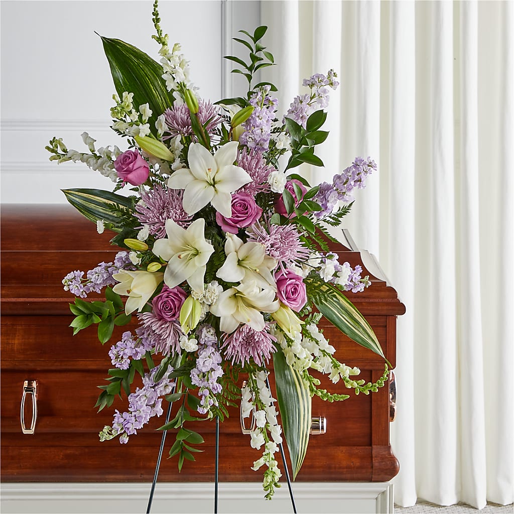Grateful Hearts Standing Spray – Lolas Blooms, Somerset NJ