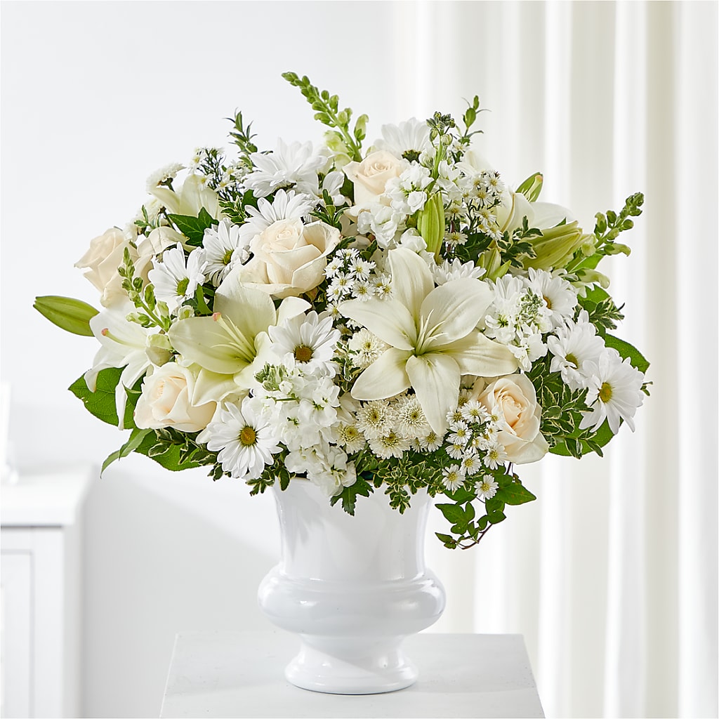 Uplifting Urn Arrangement – Lolas Blooms, Somerset NJ