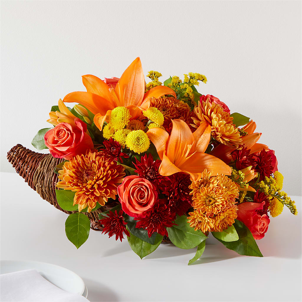 Bouquet of Blessings Cornucopia – Lolas Blooms, Somerset NJ