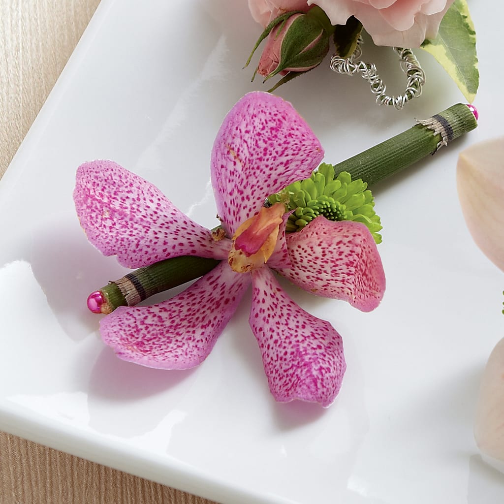 Pink Mokara Boutonniere – Lolas Blooms, Somerset NJ