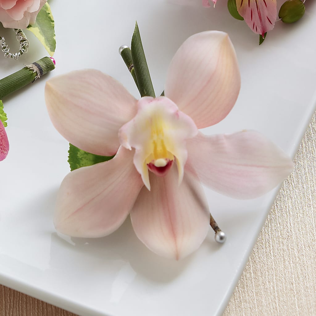 Pink Cymbidium Boutonniere – Lolas Blooms, Somerset NJ
