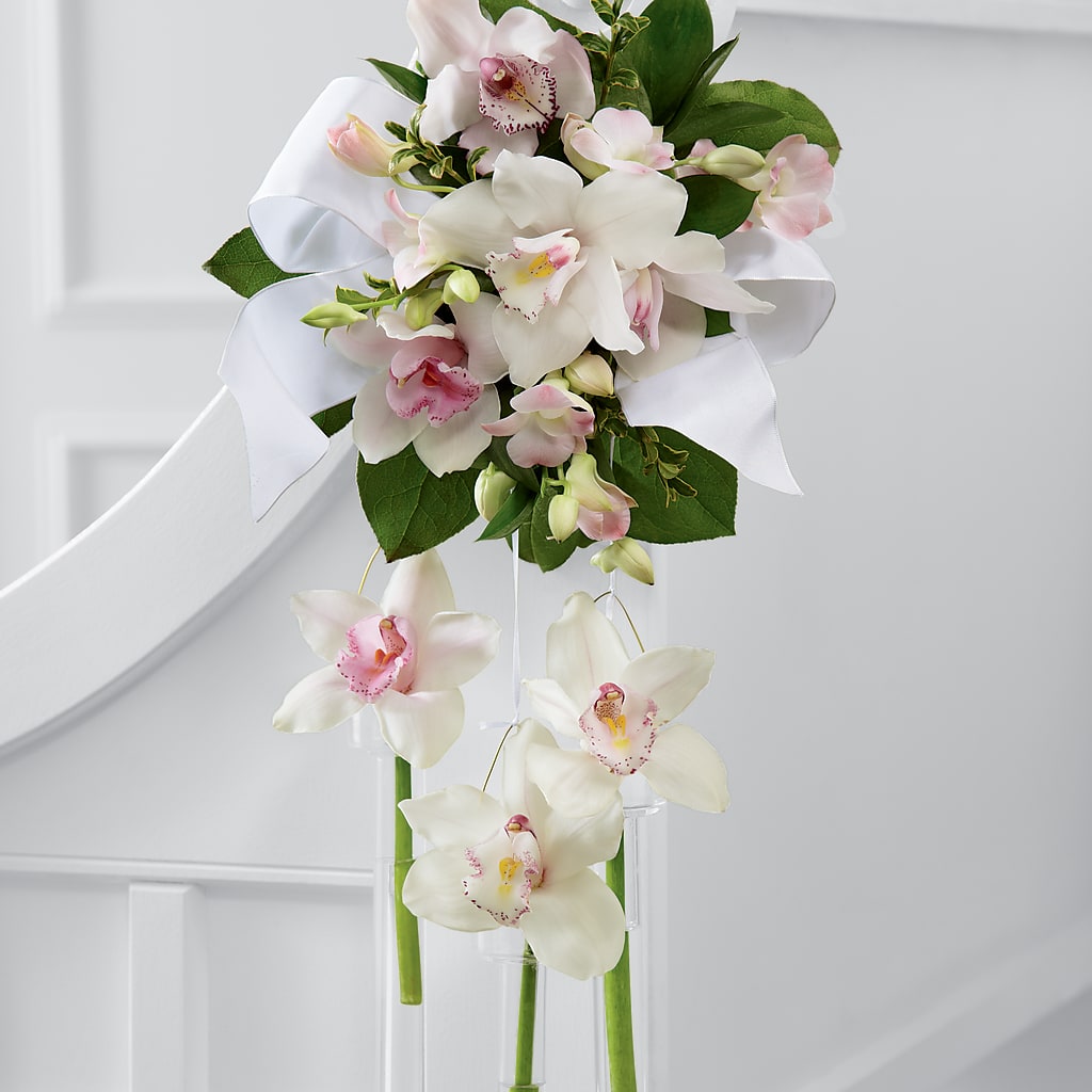 Perfect Entrance Pew Arrangement – Lolas Blooms, Somerset NJ
