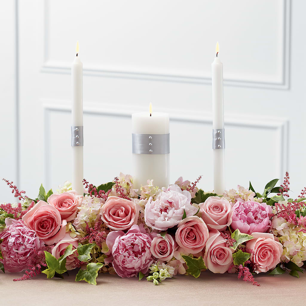 Worldwide Romance Unity Candle Arrangement – Lolas Blooms, Somerset NJ