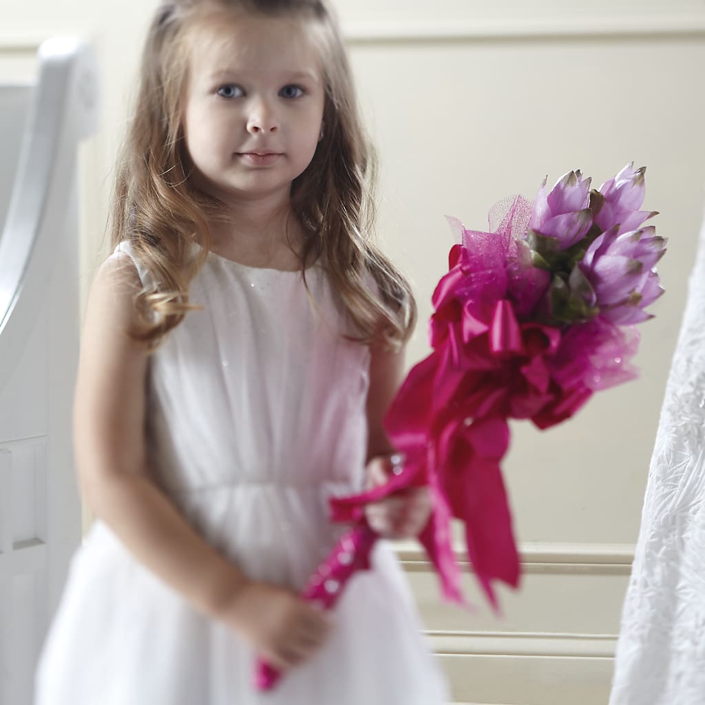 Sparkle Pink Flower Girl Bouquet – Lolas Blooms, Somerset NJ