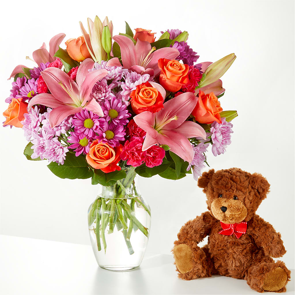 One and Only Bouquet and Bear Bundle –  Lolas Blooms, Somerset NJ