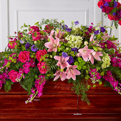 Radiant Tribute Casket Spray –  Lolas Blooms, Somerset NJ