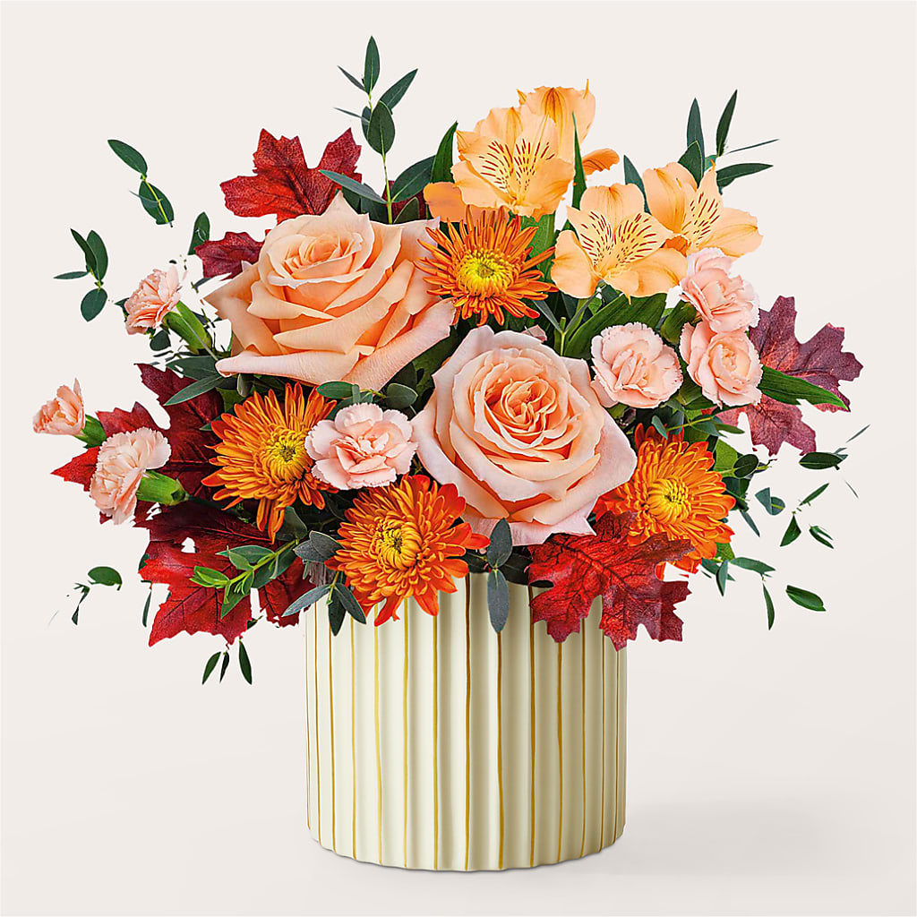 Spiced Latte Bouquet with Ivory Vase –  Lolas Blooms, Somerset NJ