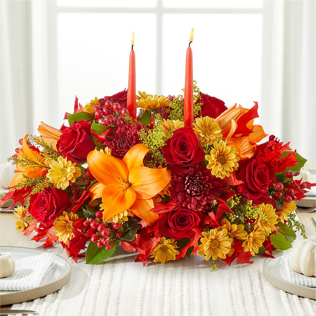 Autumn's Embrace Centerpiece –  Lolas Blooms, Somerset NJ
