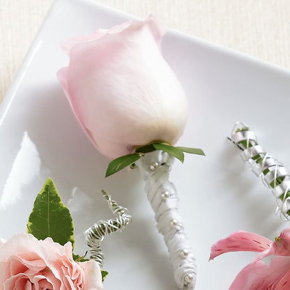 Pink Rose Boutonniere –  Lolas Blooms, Somerset NJ
