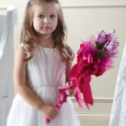 Sparkle Pink Flower Girl Bouquet –  Lolas Blooms, Somerset NJ
