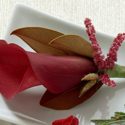 Red Calla Boutonniere –  Lolas Blooms, Somerset NJ
